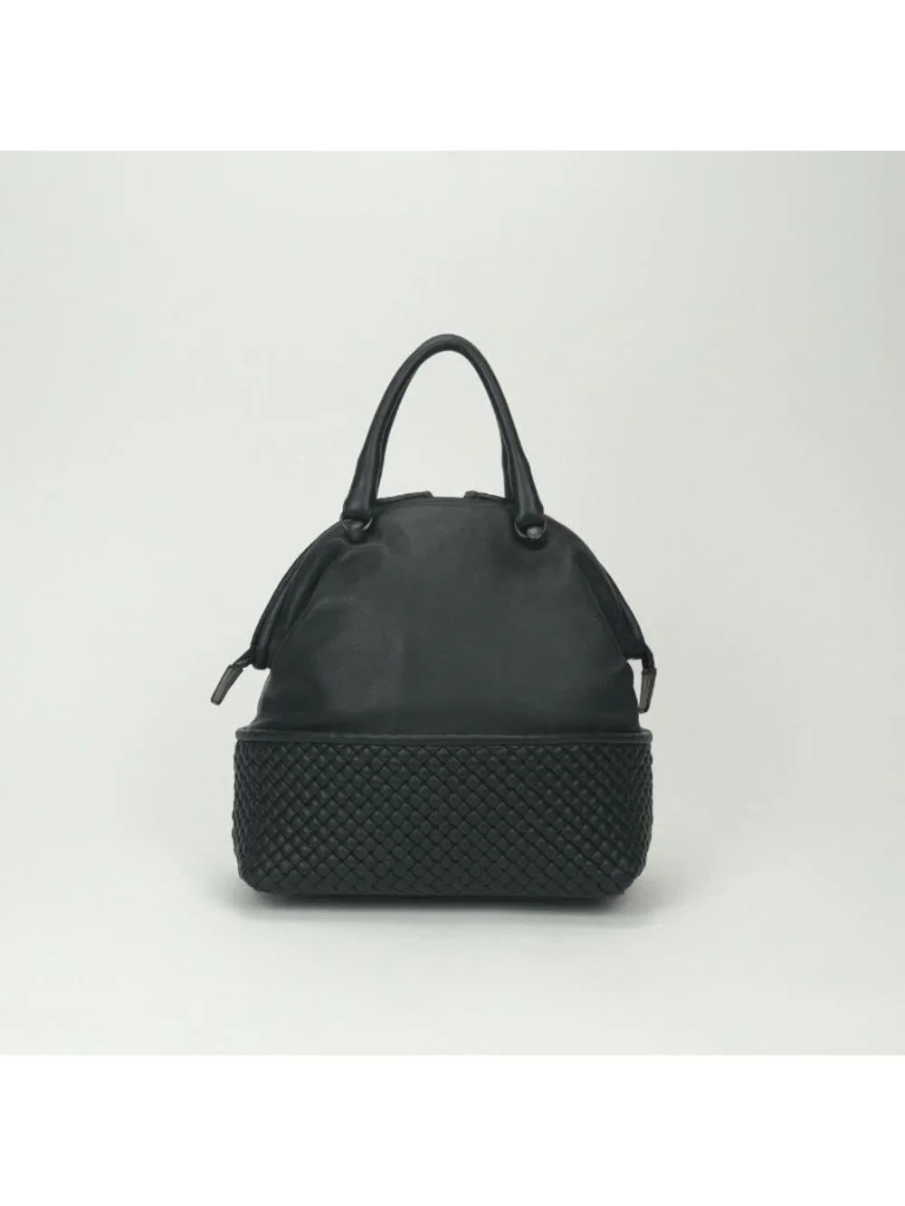 Bottega Veneta Intrecciato Tote Black Silver Handbag